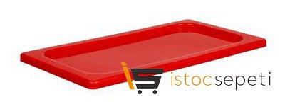 Kilitli Propilen Gastronomi Kapağı GN 1/3 Kırmızı