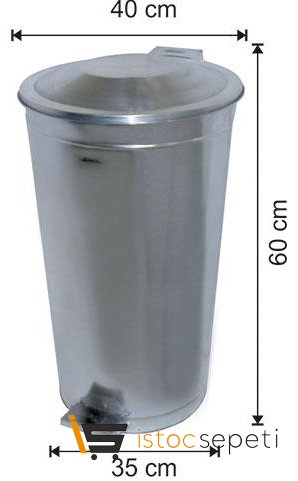 Arı Metal 1090 60 Lt Galvaniz Pedallı Çöp Kovası Endüstriyel
