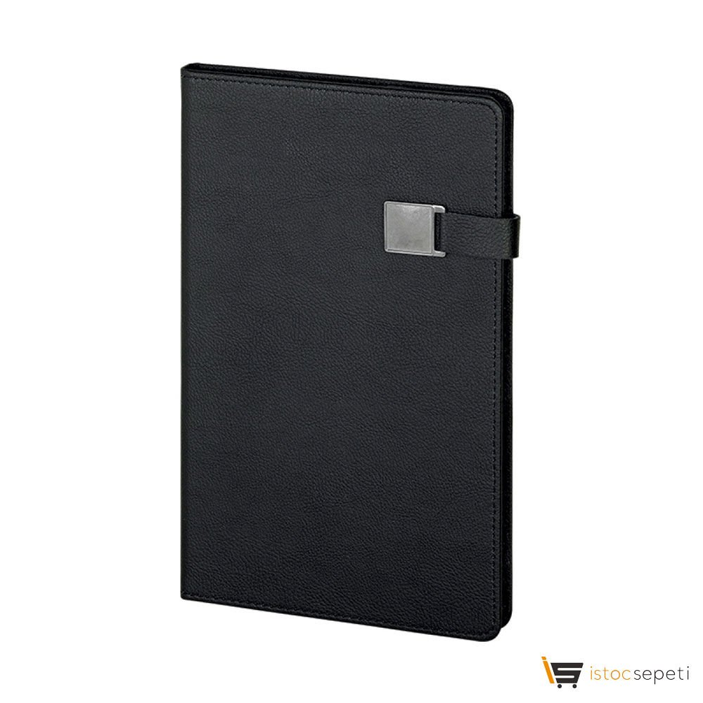 Siyah Termo Deri̇ Defter Ebat: 13 x 21 cm / 224 Sayfa Promosyon