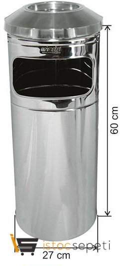 Arı Metal 1275 Ultra Kolon Küllük 5 No 34 Lt Paslanmaz
