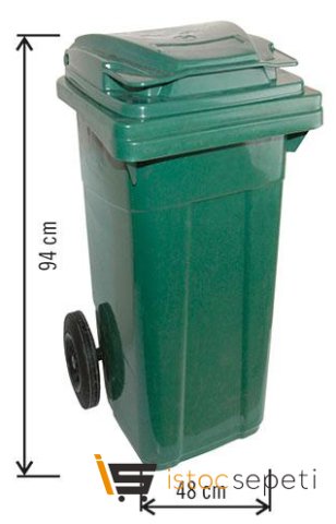 Arı Metal 7087 Konteyner 120 Litre Plastik Yeşil