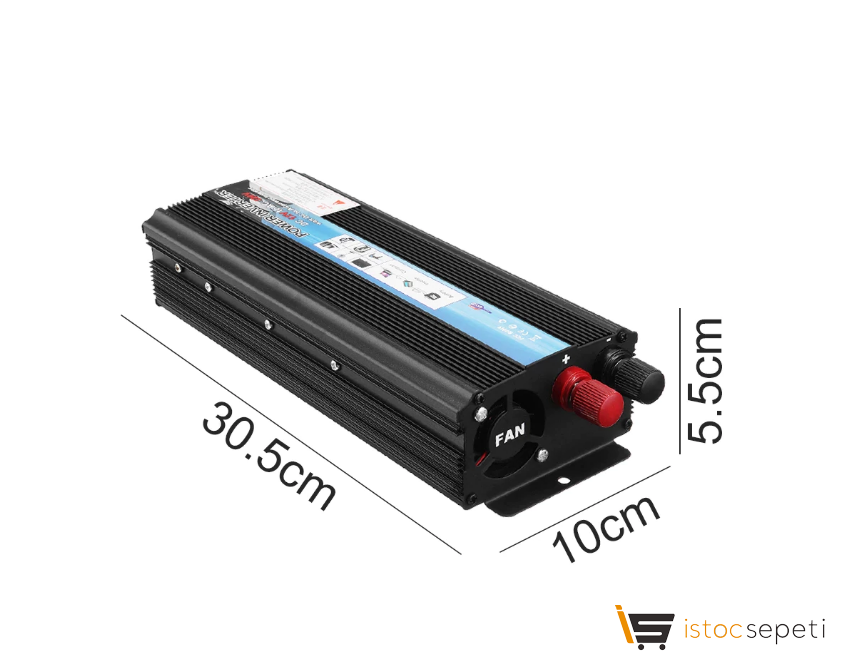 İnvertör Dönüştürücü 12 V 220 V 5000 Watt  Güç Araç ve Güneş Paneli