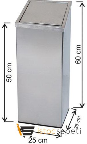Arı Metal 1340 Kare Kapaklı Çöp Kovası 34 lt