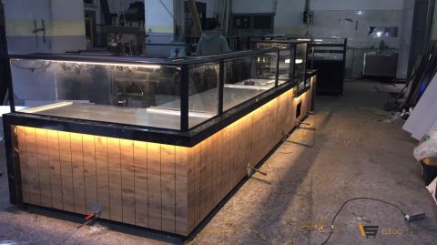 Börek Tezgahı VE Baklava Tezgahı VE Pasta Dolabı VE Kasa Bankosu Seti Ahşap Model