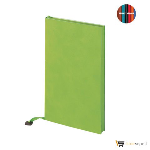 Fıstık Yeşili Yumuşak Kapaklı Defter Ebat: 10 x 17 cm / 224 Sayfa Promosyon