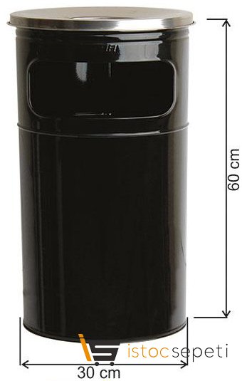 Arı Metal 1173 42 Lt. 5 No. Boyalı Kolon Küllük Siyah