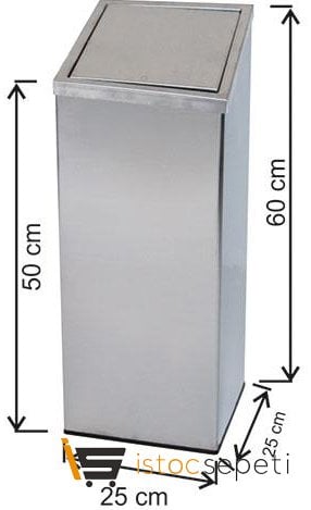 Arı Metal 1340 Dokunmatik Kare Kapaklı Çöp Kovası Paslanmaz