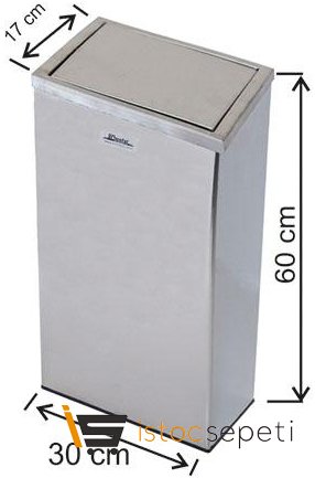 Arı Metal 1333 Dokunmatik Çöp Kovası Paslanmaz İtme Kapak 17X30X60 Cm.