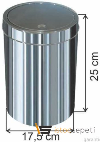 Arı Metal Dokunmatik Kapaklı 27 Lt Paslanmaz Çöp Kovası