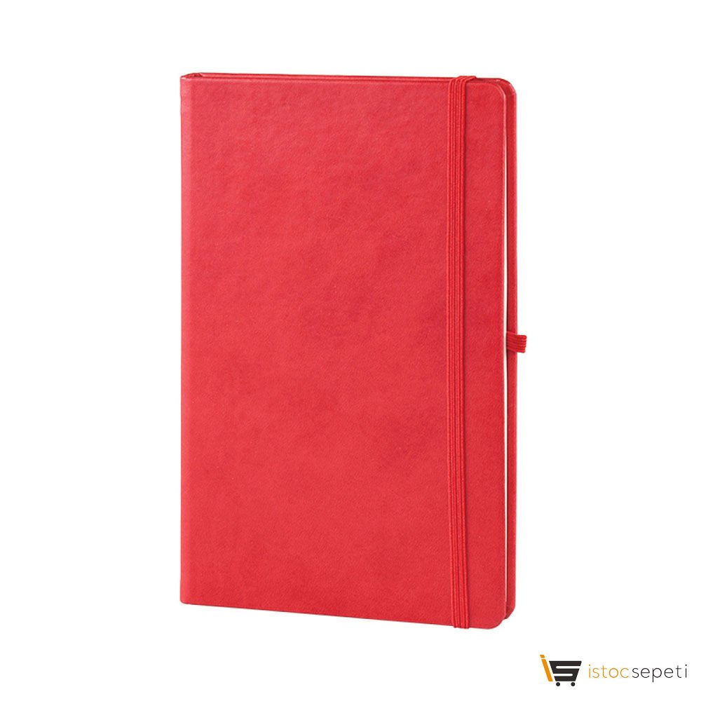 Kırmızı Termo Deri̇ Defter Ebat: 13 x 21 cm / 224 Sayfa (IVORY KAĞIT) Promosyon