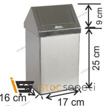 Arı Metal Sallanır Kapak Paslanmaz Çelik Çöp Kovası 16 Lt