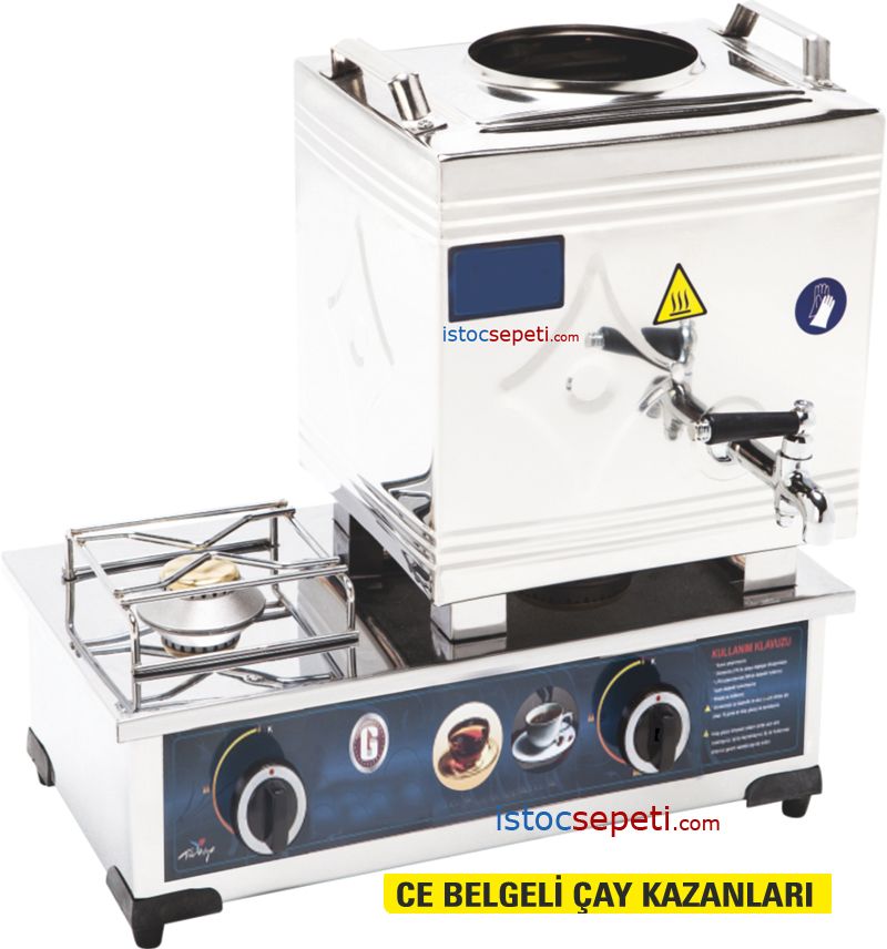 Doğalgaz Uyumlu Çay Kazanı CE Belgeli 1 Demlikli 10 Lt Çay Ocağı