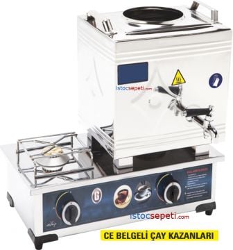 Doğalgaz Uyumlu Çay Kazanı CE Belgeli 1 Demlikli 10 Lt Çay Ocağı