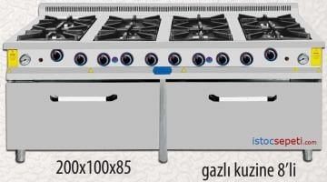 8 Gözlü Kuzine Ocaklı Fırın Sanayi Çift Fırınlı Tüplü