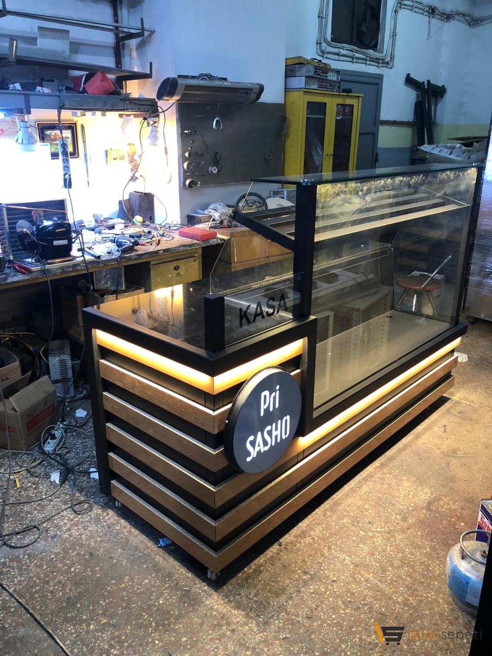 Ekmeklik Tezgahı VE Kasa Bankosu Seti Ahşap Model