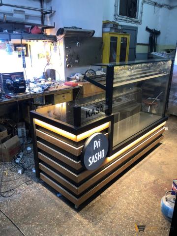 Ekmeklik Tezgahı VE Kasa Bankosu Seti Ahşap Model