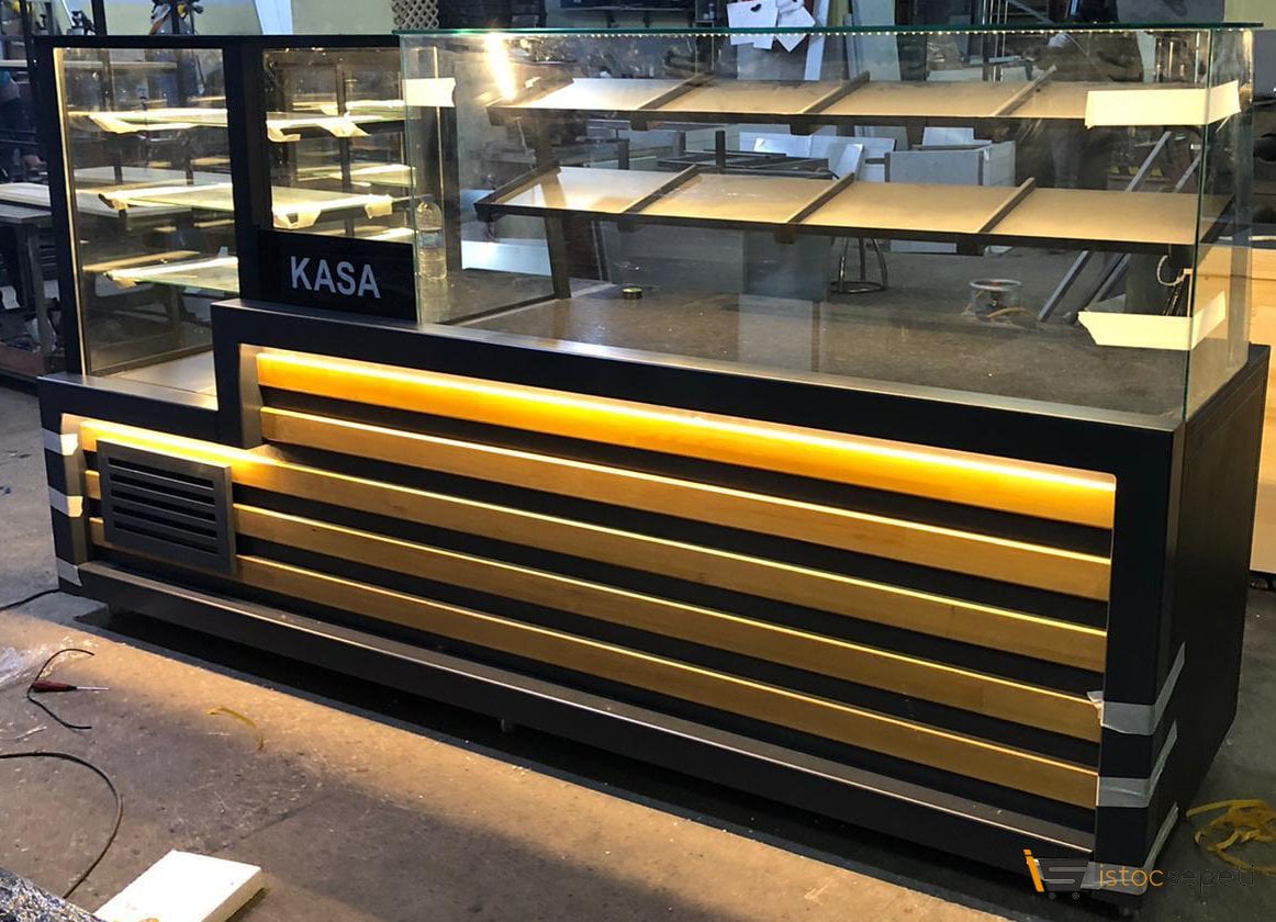 Kuru Pasta Tezgahı VE Pasta Dolabı VE Kasa Bankosu Seti