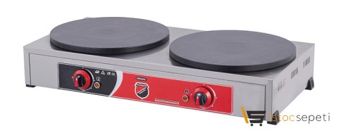 SilverInox Pleyt Krep Makinesi İkili 40 cm Doğalgazlı Inox