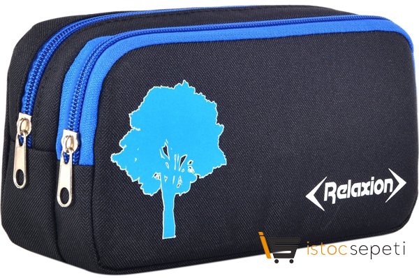 Relaxion Çift Bölmeli Mavi Ağaç Desenli Kalemlik 116