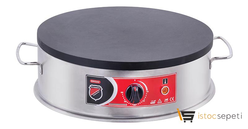 SilverInox Krep Makinesi 40 cm Elektrikli Inox