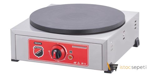 SilverInox Pleyt Krep Makinesi Tekli 40 cm Doğalgazlı Inox