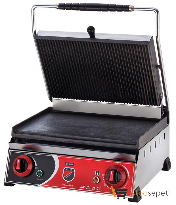 SilverInox Tost Makinesi Altı Düz 16 Dilim Elektrikli