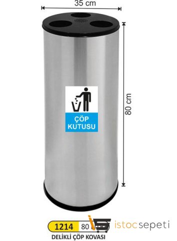 Arı Metal 1214 Kağıt Bardak Çöp Kovası Paslanmaz Çelik