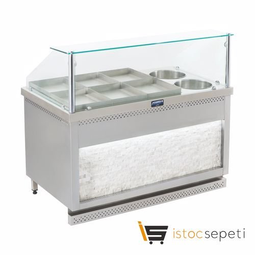 Doğalgazlı Sulu Yemek Tezgahı 4+2 (Tepsili)