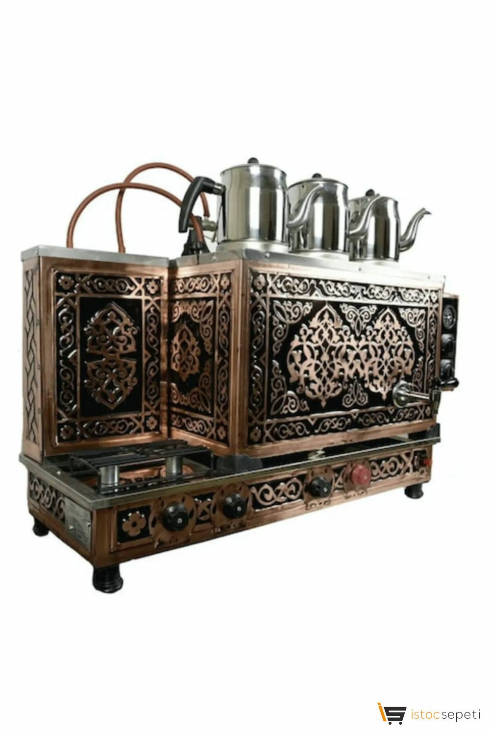 Şehzade 3 Demlikli Bakır Çay Kazanı