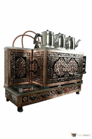 Şehzade 3 Demlikli Bakır Çay Kazanı