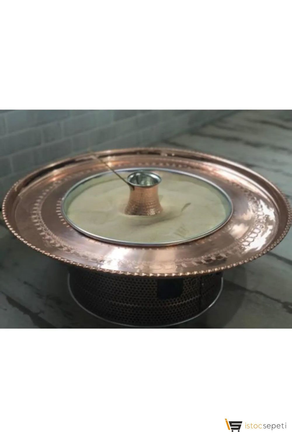 Bakır Tepsi Kumda Kahve Makinesi