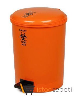 Tone Pedallı Tıbbi Atık Çöp Kovası No: 2 12 L Turuncu