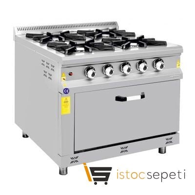 Karacasan Fırınlı Kuzine 4 Gözlü 800x800x850 mm Doğalgazlı