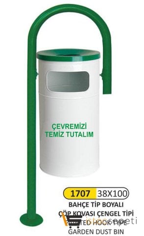 Arı Metal 1707 Bahçe Çöp Kovası Çengel Tip Boyalı