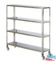 İstif Rafı 4 Katlı 2 Kat Düz Yüzey 2 Kat Delikli Yüzey Tekerlekli 900X400X1600 Boyutları : 2000x500x1600mm