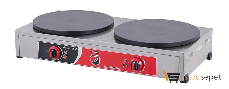 SilverInox Pleyt Krep Makinesi İkili 40 cm Elektrikli Inox