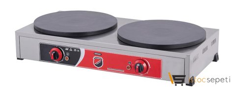 SilverInox Pleyt Krep Makinesi İkili 40 cm Elektrikli Inox