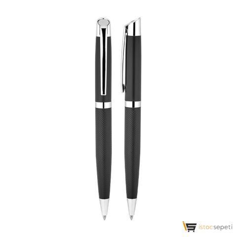 Siyah-Silver Klips Metal Tükenmez Kalem Promosyon