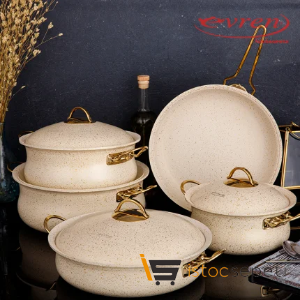9 Parça Cream Jupiter Güveç Set (Granit Kapak)