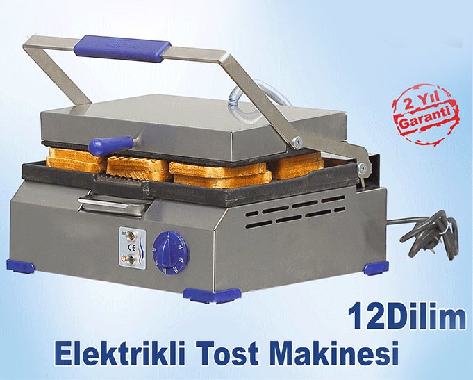 12 Dilim Tost Makinesi Elektrikli Sanayi Tipi Döküm Tuğra