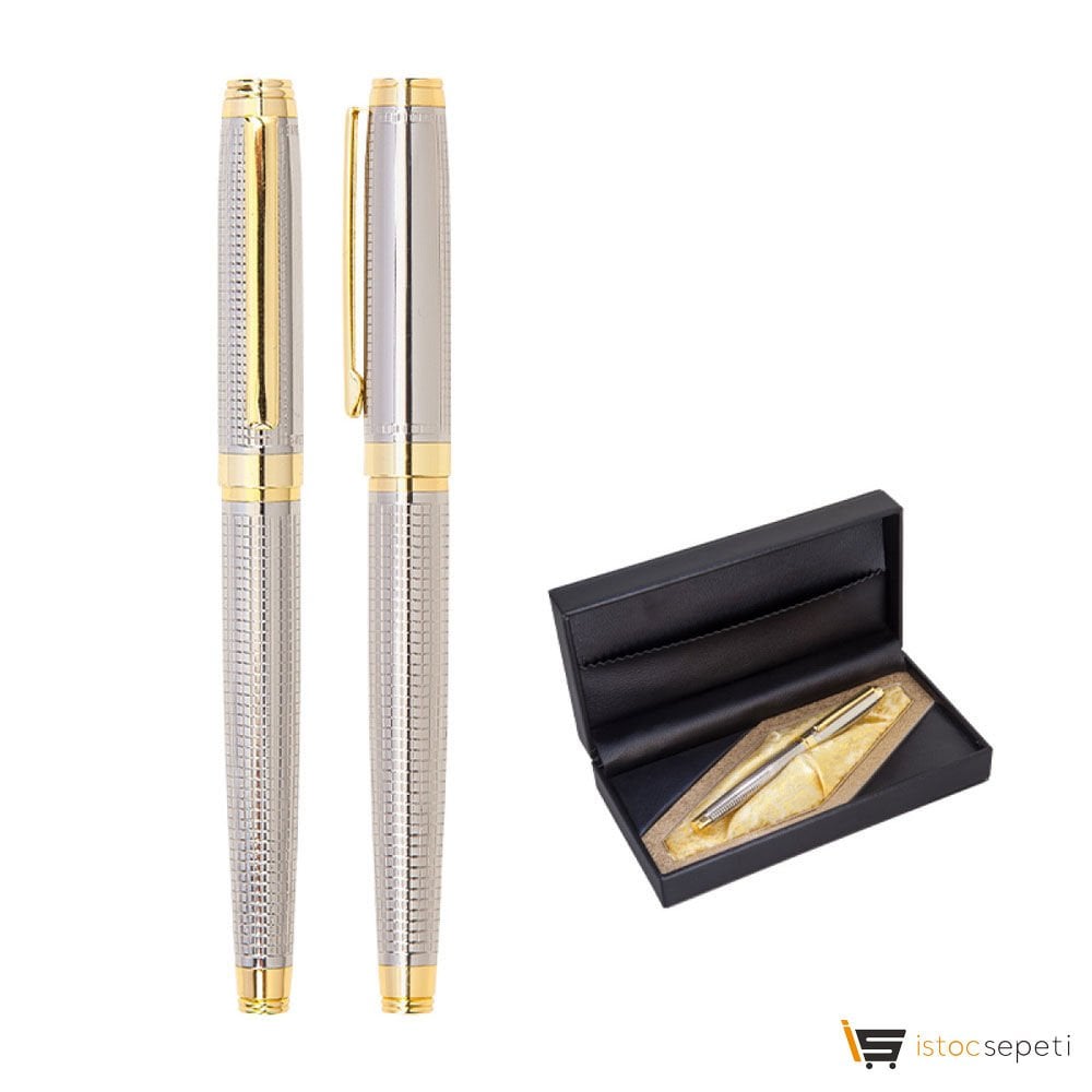 Silver Metal Roller Kalem Seti Promosyon