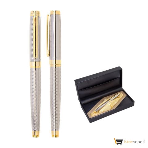 Silver Metal Roller Kalem Seti Promosyon