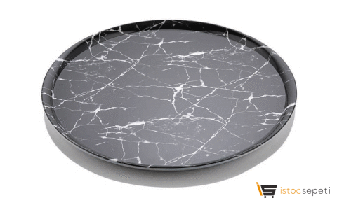 Mermer Desenli Açık Büfe Sunum Tepsisi 850 gr