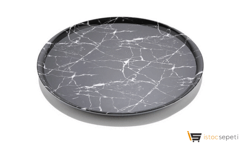 Mermer Desenli Açık Büfe Sunum Tepsisi 1050 gr