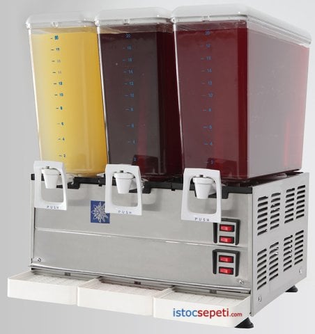 Limonata Makinası Vişne Meyve Suyu Soğutucu 3 lü