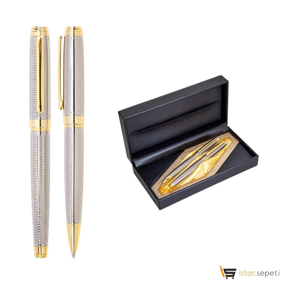 Silver Metal Roller & Tükenmez Kalem Seti Promosyon