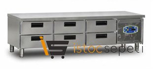 6 Çekmeceli Tezgahaltı Buzdolabı 200x70x85