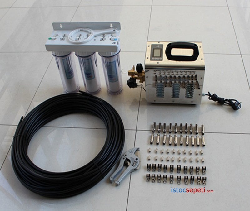 Açık Alan Soğutma Sistemi Cafe Serinletme 20 Uçlu Sisleme