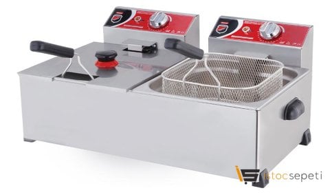 SilverInox Fritöz 8+8 L Elektrikli