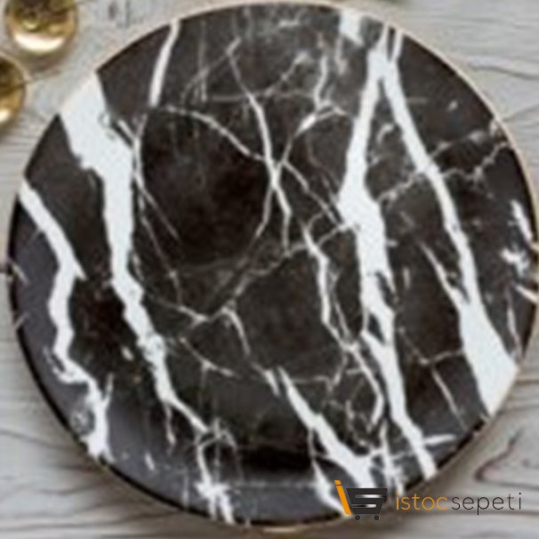 25cm Diplomat Servis Siyah Mermer